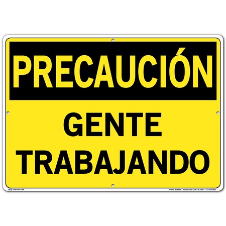 Vestil Aluminum Sign, 14-1/2" Height, 20-1/2" Width, Aluminum, Rectangle, Spanish SI-C-06-E-AL-080-S